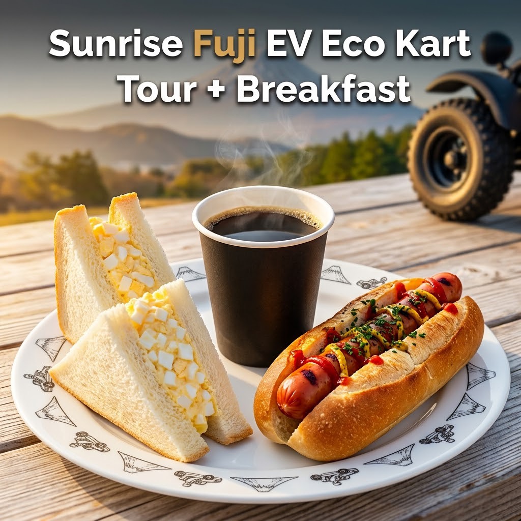 Egg sandwich, hot dog and coffee breakfast at sunrise