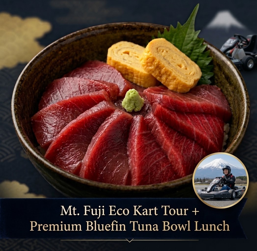 Premium Southern Bluefin Tuna rice bowl with tamagoyaki
